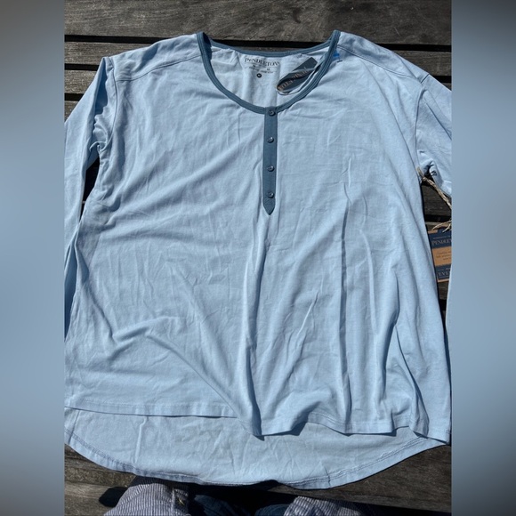 Pendleton Tops - Pendleton Shirt Women’s M Blue Henley Long Sleeve T Shirt